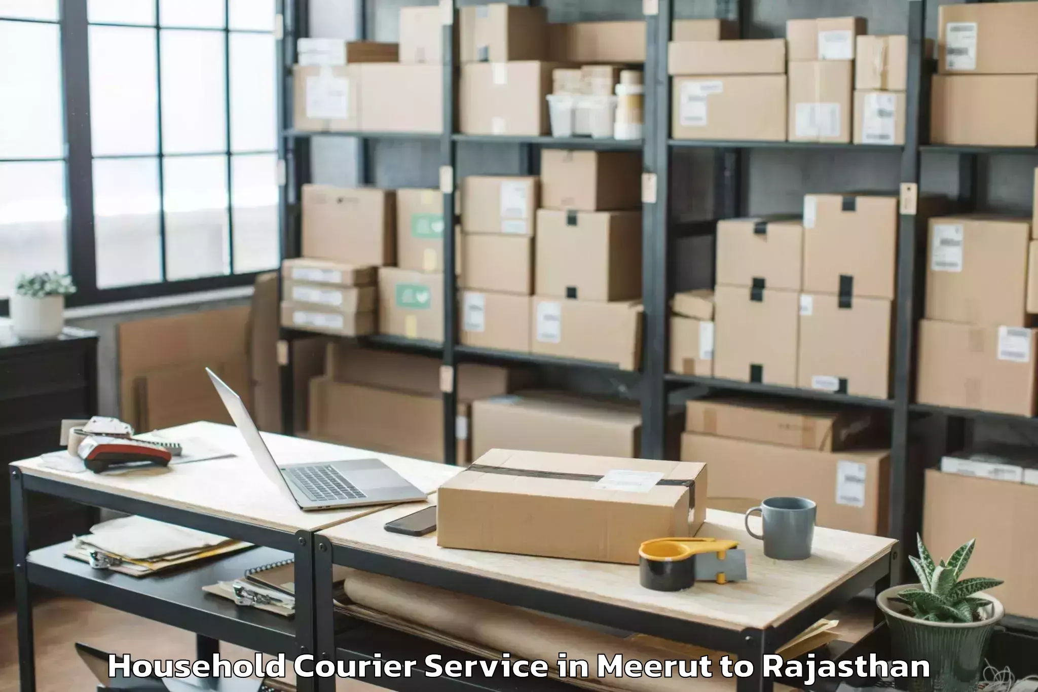 Book Meerut to Pindwara Household Courier Online